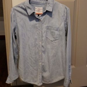 Long sleeve light denim colored shirt